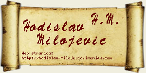 Hodislav Milojević vizit kartica